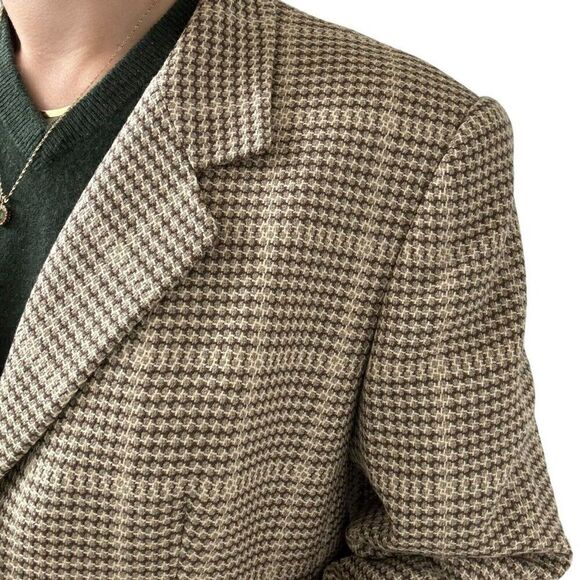 Vintage Womens Escada Brown Wool Cashmere Preppy Academia Blazer Sz 44 - Picture 8 of 11